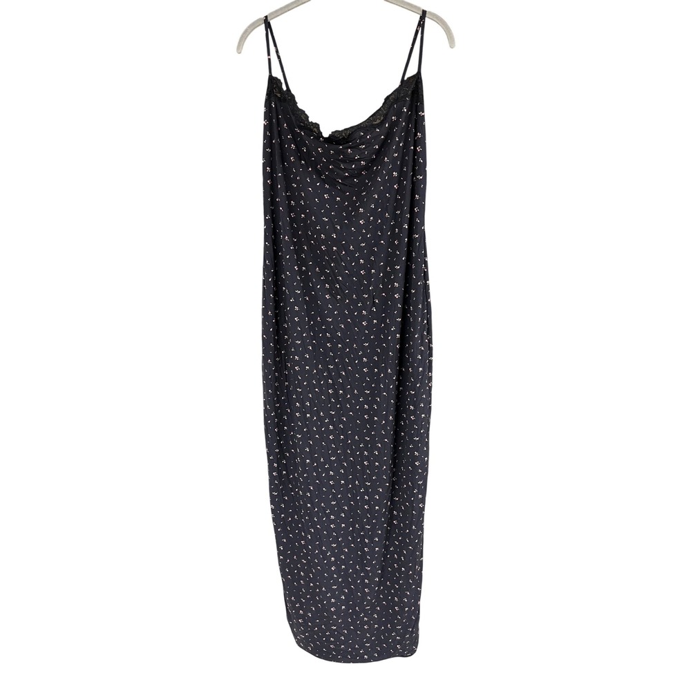 NWT SKIMS Onyx Rosebud Print Fits Everybody Lace Long
Dress 4X - Picture 4 of 7